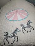 Vintage Land Of Nod/crate & Barrel Full/queen Quilt Zebra Carousel. Fixed Price $79.99.