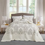 Bedspread Coverlet Set King Size 5 Piece Reversible Lightweight Ivory Chixin. Fixed Price $209.99.