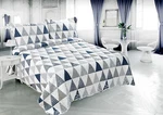 Embossed Pinsonic Printed Bedspread Coverlet Quilt Set, Geometric Triangle King. Fixed Price $79.99.