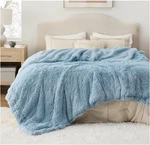 Bedsure Gentlesoft Fluffy Light Blue Blankets Queen Size For Bed, Thick 90X90. Fixed Price $42.00.