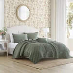 Laura Ashley Velvet Quilt-sham Multi-piece Sets (solid Diamond Stitch-green). Fixed Price $149.99.