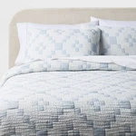 3PC King Reversible Lightweight Matelasse Quilt And Shams Set Patchwork Blue -. Fixed Price $31.99.