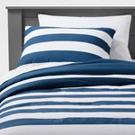 Rugby Stripe Cotton Comforter Set - Pillowfort. Fixed Price $17.99.