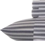 Nautica - Bed Sheets, Cotton Percale Twin, Coleridge Stripe Charcoal. Fixed Price $57.98.