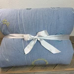 Pottery Barn Kids Embroidered Space Quilt, Full/queen 86" Sq Chambray Blue. Fixed Price $139.00.