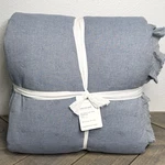 Pottery Barn Belgian Flax Linen Ruffle Tufted Quilt King/cal Chambray Blue. Fixed Price $229.00.