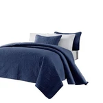 Chezmoi Collection Austin 3-PIECE Oversized Bedspread Coverlet Set (king, Navy). Fixed Price $59.08.