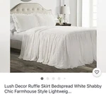 Lush Decor Ruffle Skirt Bedspread White Shabby Chic Farmhouse Style Twin. Fixed Price $28.99.