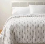 Queen Lofty Cotton Slub Wood Block Floral Quilt Whitethreshold Studio Mcgee. Fixed Price $79.00.