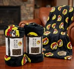 Set 2 Buc-ees Soft Plush Throw Blanket Black With Logo Design 50" X 70". Fixed Price $65.99.