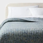 Full/queen Printed Floral Gauze Reversible Quilt Blue - Threshold. Fixed Price $37.99.