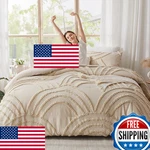 Enjohos Twin/twin Xl Boho Comforter Set, Beige Cream Tufted Bedding. Fixed Price $66.40.