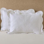 White Quilted Pillow Sham Standard Cotton Medallion Damask Set Of 2 Embroider.... Fixed Price $40.82.