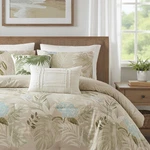 Harbor House Kiawah Island Queen Comforter Set, Tropical Palm Print, Taupe. Fixed Price $333.99.