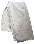 Cgg Home Embossed Floral Full Size Coverlet Bedspread Cream Scalloped Trim. Fixed Price $39.99.