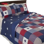 Lavish Home 3-PIECE Caroline Patriotic Quilt Set Americana Stars And Plaid. Fixed Price $49.41.