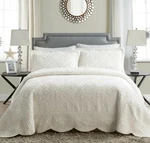 Vcny Home Westland Plush Quilted 2 Piece Bedspread Set, Queen, Ivory. Fixed Price $79.99.