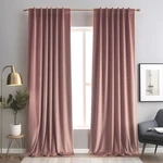 Aljctns Wild Rose Velvet Curtains 75% Blackout 96X52" Insulated Rod Pocket 2-PAN. Fixed Price $84.87.