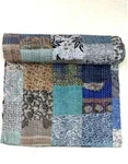 Patola Silk Quit Kantha Quilt Patch Work Handmade Bedspreads Boho Blanket. Fixed Price $58.00.