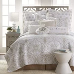 Levtex Home Villa Lugano Cosima King Quilt+ Pillow Set Medallion Reverses Cotton. Fixed Price $119.99.