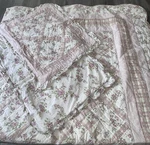 Victorian Heart 100% Cotton Shabby Chic Farmhouse Bedspread Quilt Shams 104X94". Fixed Price $149.98.