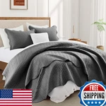Ir Imperial Rooms Queen Quilt Set 90X96" W/ Shams 20X26" - Microfiber Embossed. Fixed Price $46.86.