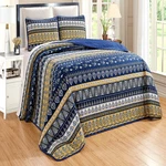 Grand Linen 3-PIECE Fine Printed Oversize 115 X 95 Quilt Set Reversible. Fixed Price $111.11.