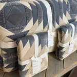 Pottery Barn Aubrey Velvet Patchwork Quilt & Sham Set, King/ca Steel Blue. Fixed Price $375.00.