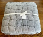 New Pottery Barn Cloud Linen Handcrafted Quilt King / Cal Gray, Comforter. Fixed Price $185.00.