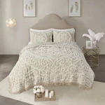 Tufted Cotton Chenille Medallion Fringe Coverlet Mini Set. Fixed Price $119.99.