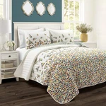 Boho Botanical Leaf Reversible 3 Piece Quilt Set. Fixed Price $116.99.