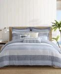 Levtex Sand Stripes Textured 3-PC. Full/queen Duvet Cover Set Blue. Fixed Price $87.99.