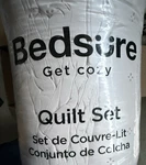 Bedsure Beige Full/queen Set For Adults, Quilted, 90X96 In. Fixed Price $39.99.