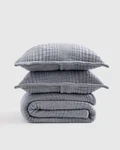 Nwot Quince Organic Cotton Channel Stitch Coverlet Set King Cal Blue. Fixed Price $118.00.