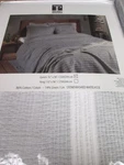 Texteis Penedo Portugal Cotton Linen Matelasse Gray White Stripe Coverlet- Queen. Fixed Price $119.99.