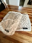 Two Dkny Donna Karan New York Snow Leopard Print Faux Fur Decorative Throw 26X26. Fixed Price $13.00.