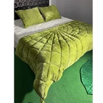 Light Green Velvet Quilt King Blanket Comforter Queen Bedding Set. Fixed Price $65.00.