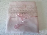 Simply Shabby Chic Linen Blend Pink Full Pillow Sham Crochet Lace Trim Excellent. Fixed Price $26.00.