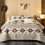 Wake In Cloud - Quilt Set, Southwestern Aztec Queen / Full, Tan Brown. Fixed Price $50.92.