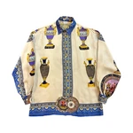 Versus Gianni Versace Vintage 90S Silk Baroque Shirt Antique Vase Print Italy. Fixed Price $280.00.