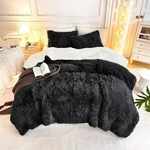 Uozzi Bedding Black Faux Fur Comforter Set Queen 3 Pieces - 1 Shaggy Co.... Fixed Price $59.46.