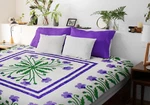 Purple Poppy Field Medallion Finished Quilt Queen Size - Incredible Borders. Fixed Price $390.99.