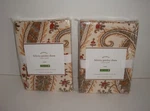 Pottery Barn Felicity Paisley Euro Sham Pair Set Organic Cotton Flannel Floral. Fixed Price $44.00.