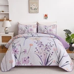 Dobuyly King Purple Floral Quilt Set, Botanical Bedding 3 Piece, Soft, All-seaso. Fixed Price $77.54.