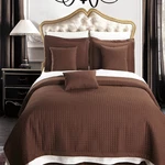 Wrinkle Free Microfiber Quilt- 3PC Luxury Checkered Reversible Coverlet Set. Fixed Price $79.99.