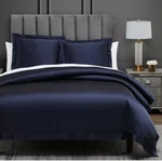 Hiend Accents Super King Navy High Shine 3 Piece Duvet Cover Set,. Fixed Price $200.00.