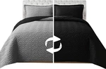 3-PIECE Quilted Reversible Bedspread Coverlet Set With Pillow Shams, Exquisite. Fixed Price $70.99.