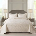 Newlake Quilt Bedspread Set, Beige Jacquard Embossed Floral Pattern Reversible. Fixed Price $91.01.