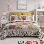 Cotton Bedspread Quilt Oversize Patchwork Soft Shams Home Decor Comfort New. Fixed Price $243.18.
