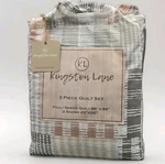 New Kingston Lane 3 Piece Quilt Set Full/queen White Peach Beige & Gray +2 Shams. Fixed Price $19.99.